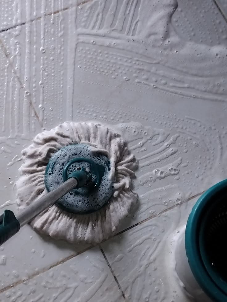 Cleaning foam being worked in during a full interior clean